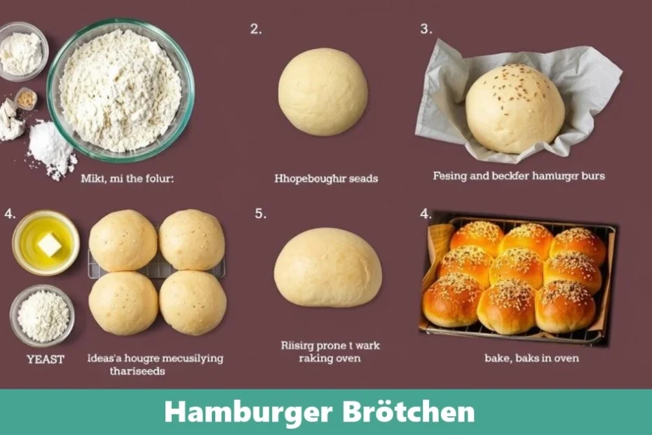 Selbstgemachte Hamburger-Brötchen mit goldbrauner Kruste und weicher Textur