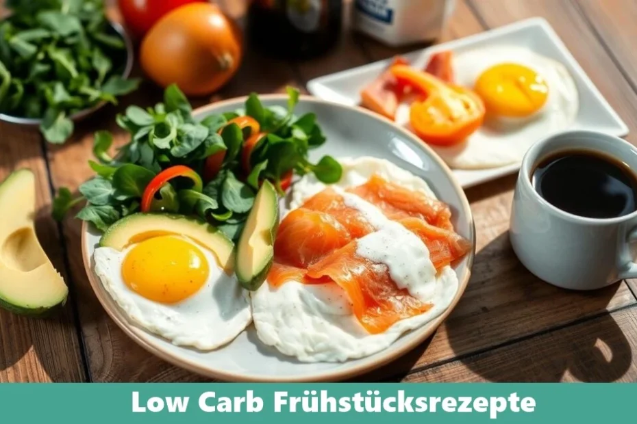 Low Carb Gericht mit frischen Zutaten auf einem Teller