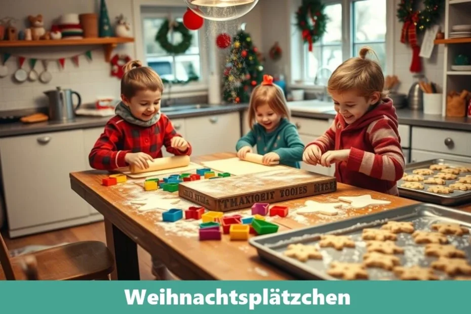 Ein Teller voller bunt verzierter Weihnachtsplätzchen in verschiedenen Formen wie Sterne, Herzen und Tannenbäume.