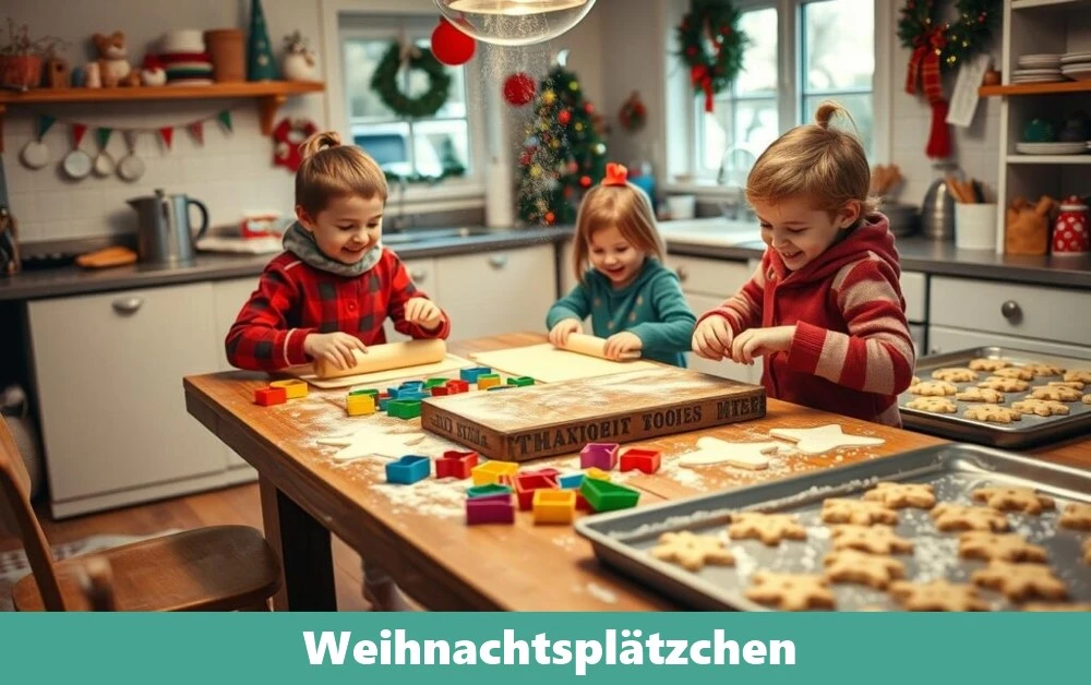 Ein Teller voller bunt verzierter Weihnachtsplätzchen in verschiedenen Formen wie Sterne, Herzen und Tannenbäume.