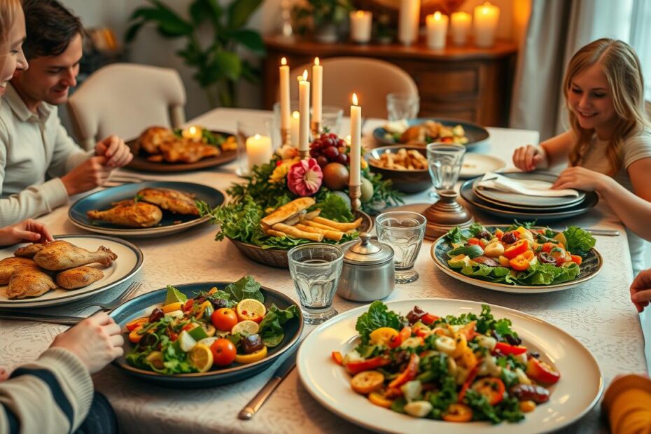 Ein köstliches, hausgemachtes Abendessenrezept mit frischen Zutaten, serviert auf einem Teller, perfekt für ein gemütliches Abendessen zu Hause.